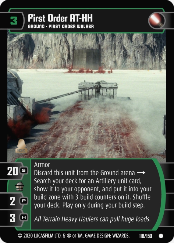 First Order AT-HH Card - Star Wars Trading Card Game