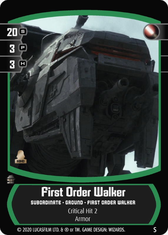First Order Walker Card - Star Wars Trading Card Game