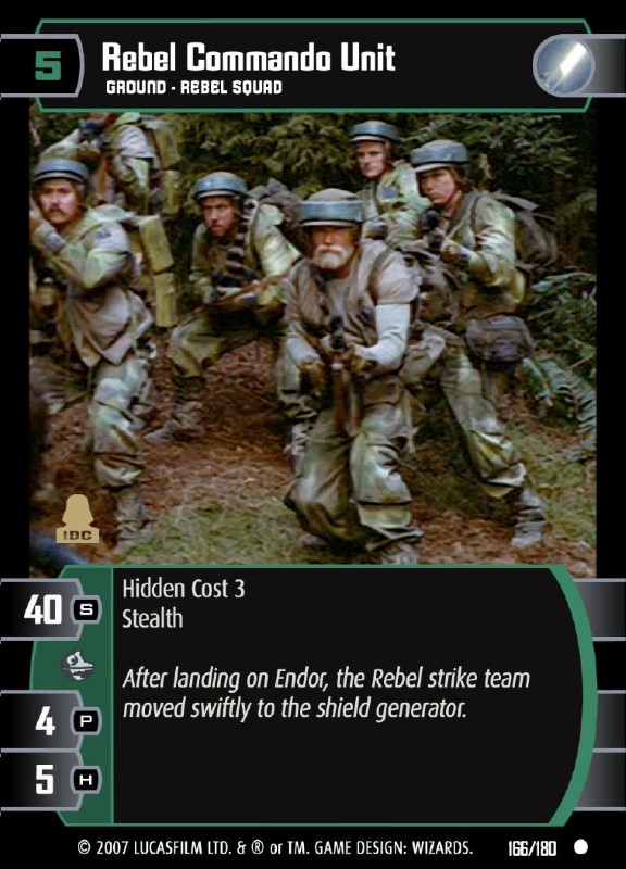 Rebel Commando Unit Card - Star Wars Trading Card Game