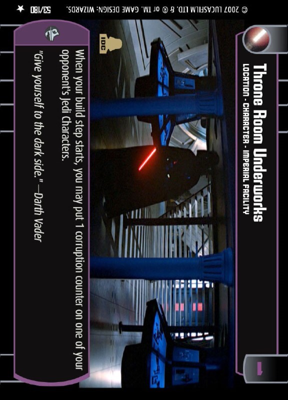 Throne Room Underworks : A Location type card for Star Wars Trading Card Game (SWTCG)