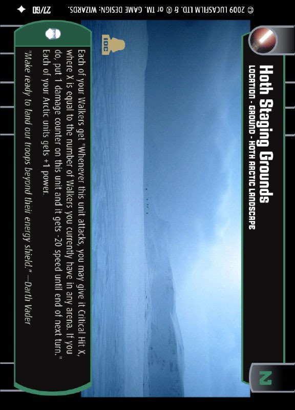 Hoth Staging Grounds : A Location type card for Star Wars Trading Card Game (SWTCG)