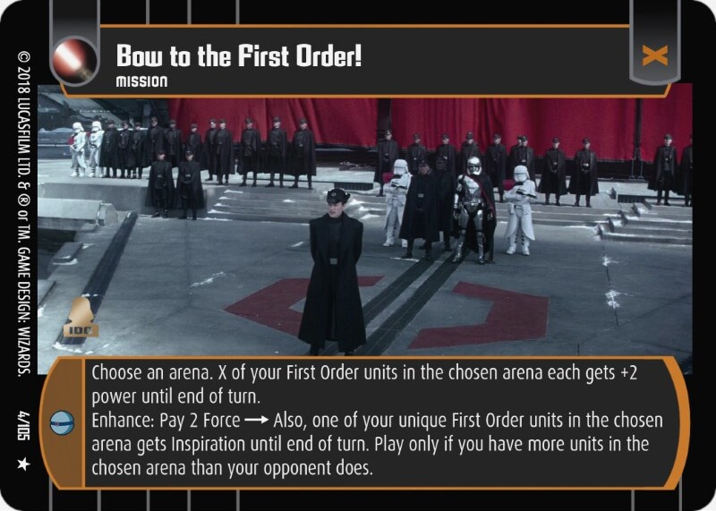 Bow to the First Order! Card - Star Wars Trading Card Game