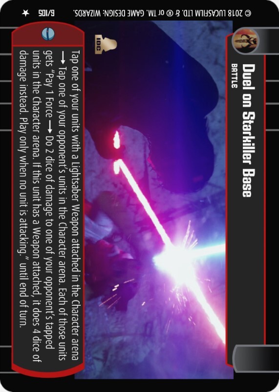 Duel on Starkiller Base : A Battle type card for Star Wars Trading Card Game (SWTCG)