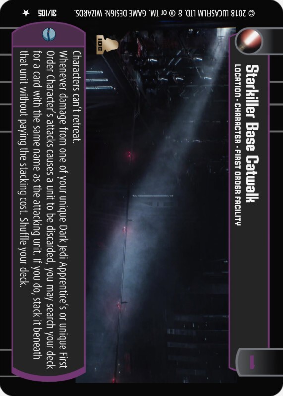 Starkiller Base Catwalk : A Location type card for Star Wars Trading Card Game (SWTCG)