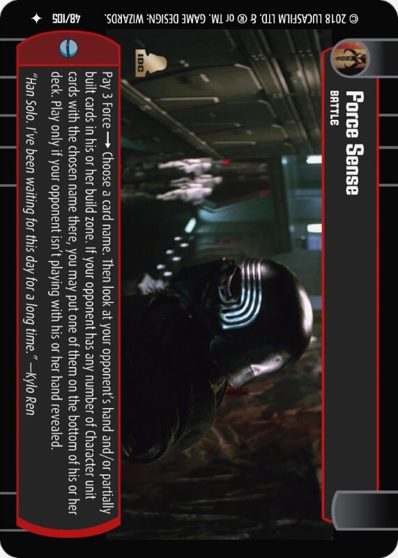 Force Sense : A Battle type card for Star Wars Trading Card Game (SWTCG)