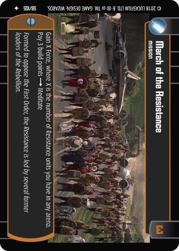 March of the Resistance : A Mission type card for Star Wars Trading Card Game (SWTCG)