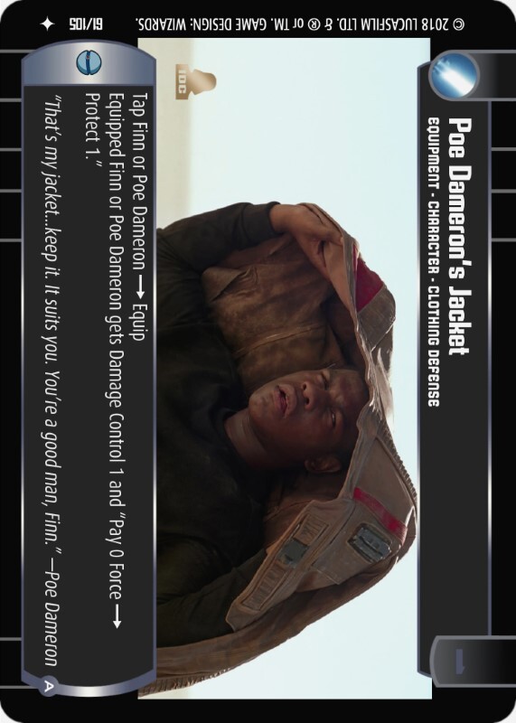 Poe Dameron's Jacket (A) : A Equipment type card for Star Wars Trading Card Game (SWTCG)