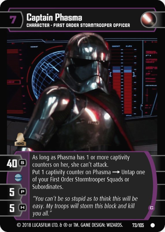 LE13 Mächtige Captain Phasma LEGO Star Wars Trading Card Game 