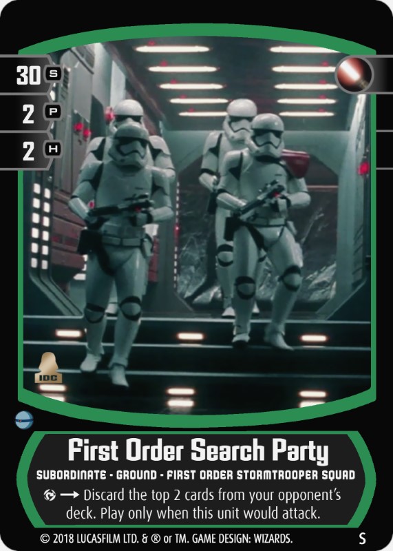 First Order Search Party Card - Star Wars Trading Card Game