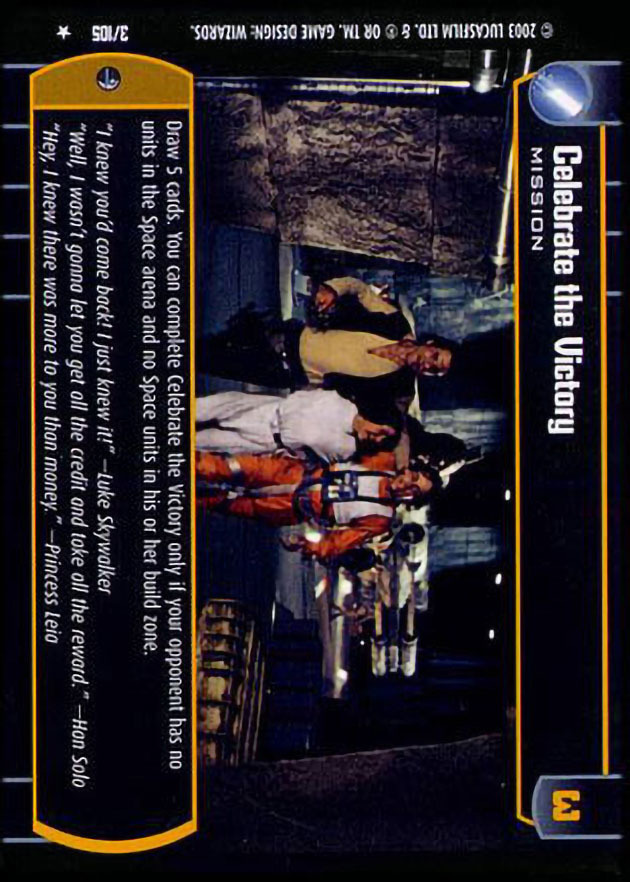 Celebrate the Victory : A Mission type card for Star Wars Trading Card Game (SWTCG)