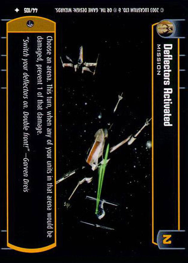 Deflectors Activated : A Mission type card for Star Wars Trading Card Game (SWTCG)