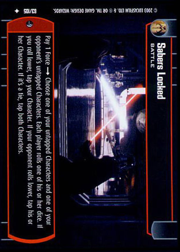 Sabers Locked : A Battle type card for Star Wars Trading Card Game (SWTCG)