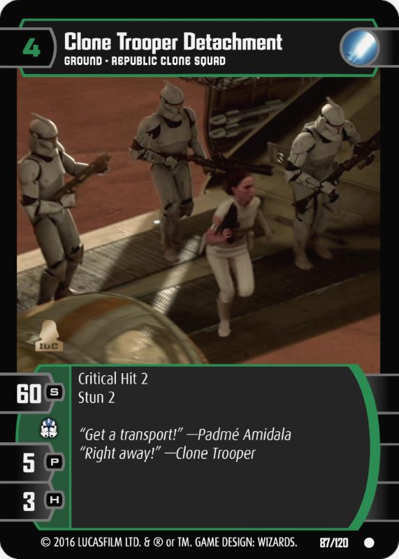Clone Trooper Detachment Card Star Wars Trading Card Game