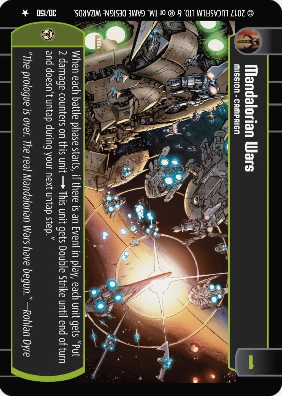 Mandalorian Wars : A Mission type card for Star Wars Trading Card Game (SWTCG)