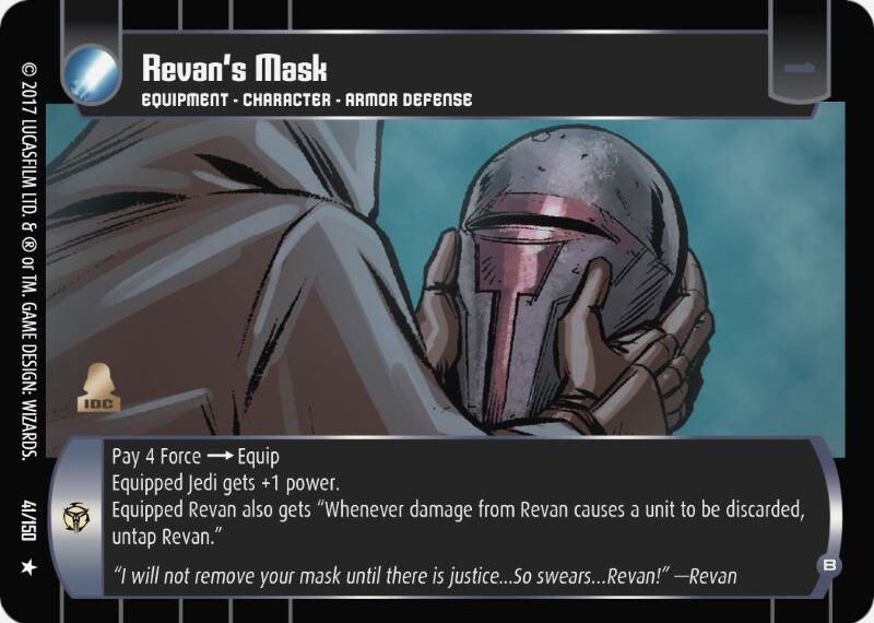 Hvornår Kent Vie Revan's Mask (B) Card - Star Wars Trading Card Game