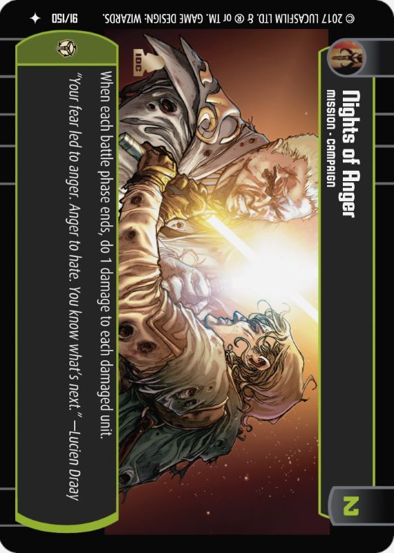 Nights of Anger : A Mission type card for Star Wars Trading Card Game (SWTCG)