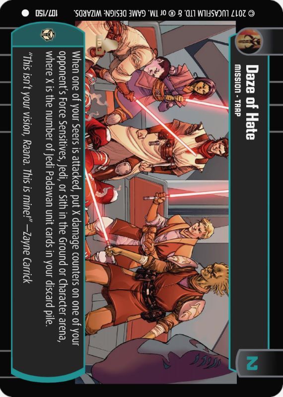 Daze of Hate : A Mission type card for Star Wars Trading Card Game (SWTCG)