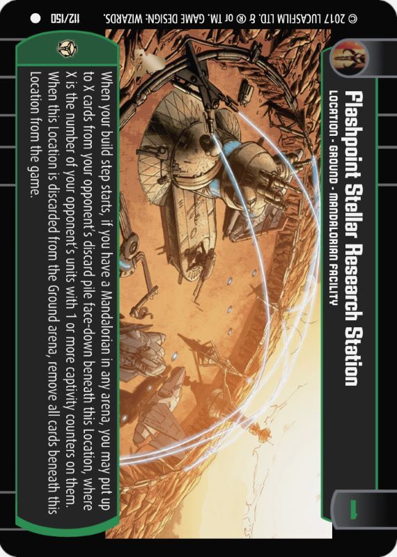Flashpoint Stellar Research Station : A Location type card for Star Wars Trading Card Game (SWTCG)