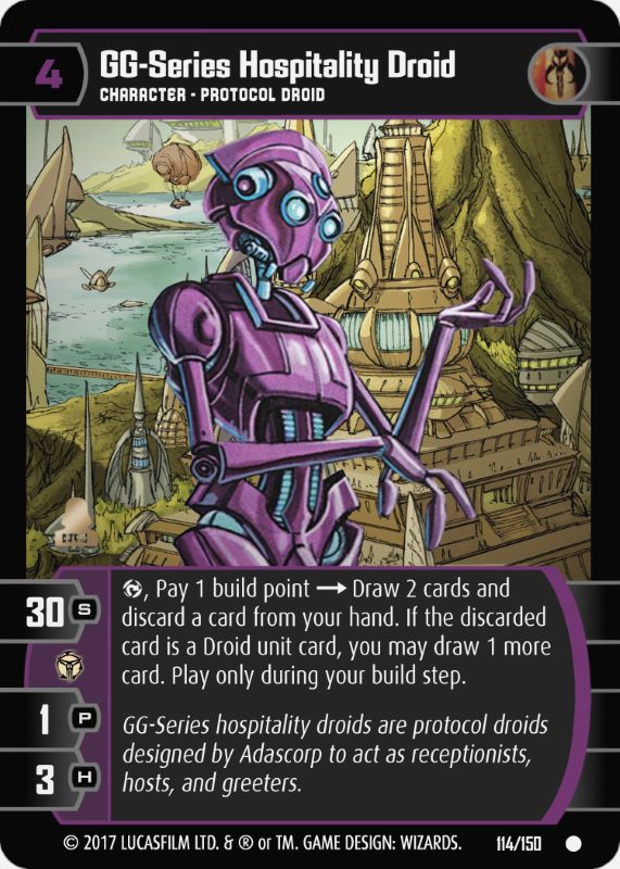 GG-Series Hospitality Droid Card - Star Wars Trading Card Game