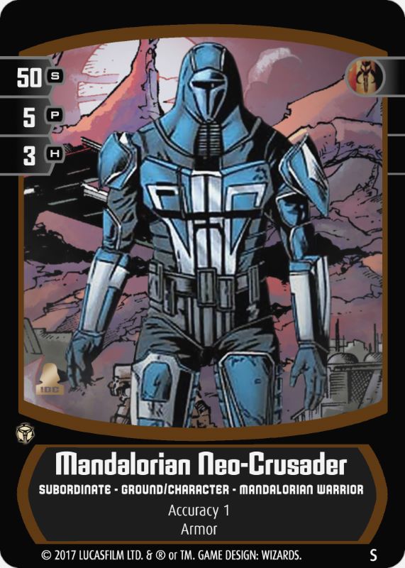 Mandalorian Neo-Crusader Card - Star Wars Trading Card Game