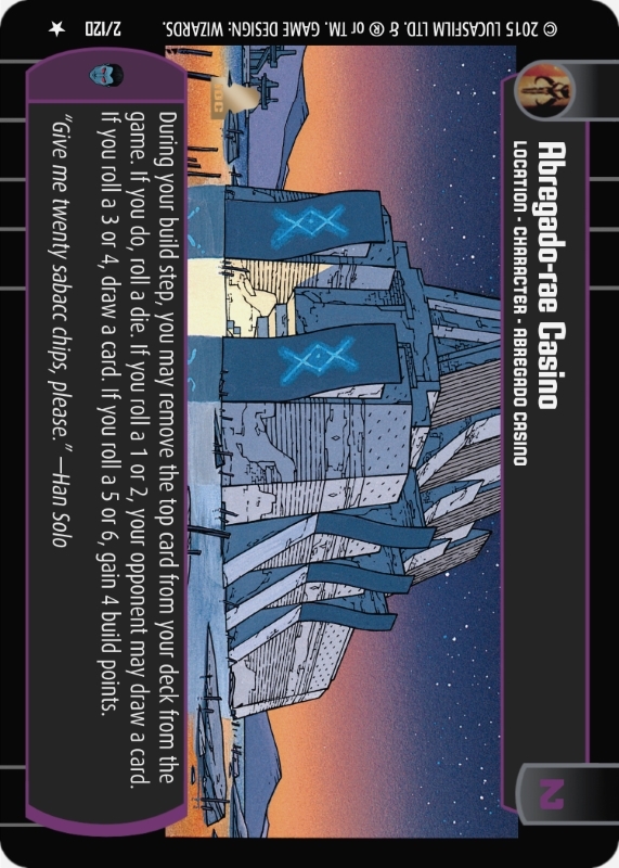 Abregado-rae Casino : A Location type card for Star Wars Trading Card Game (SWTCG)