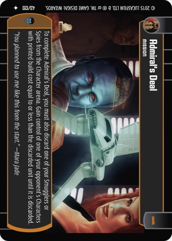 Admiral's Deal : A Mission type card for Star Wars Trading Card Game (SWTCG)
