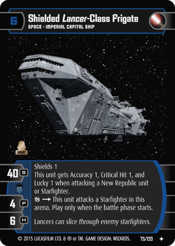 Shielded Lancer-Class Frigate Card - Star Wars Trading Card Game