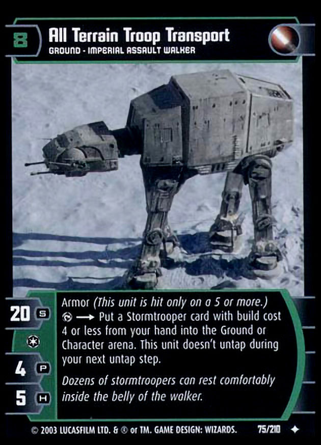 All Terrain Troop Transport Card Star Wars Trading Card Game