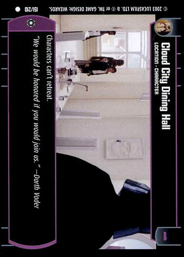 Cloud City Dining Hall : A Location type card for Star Wars Trading Card Game (SWTCG)