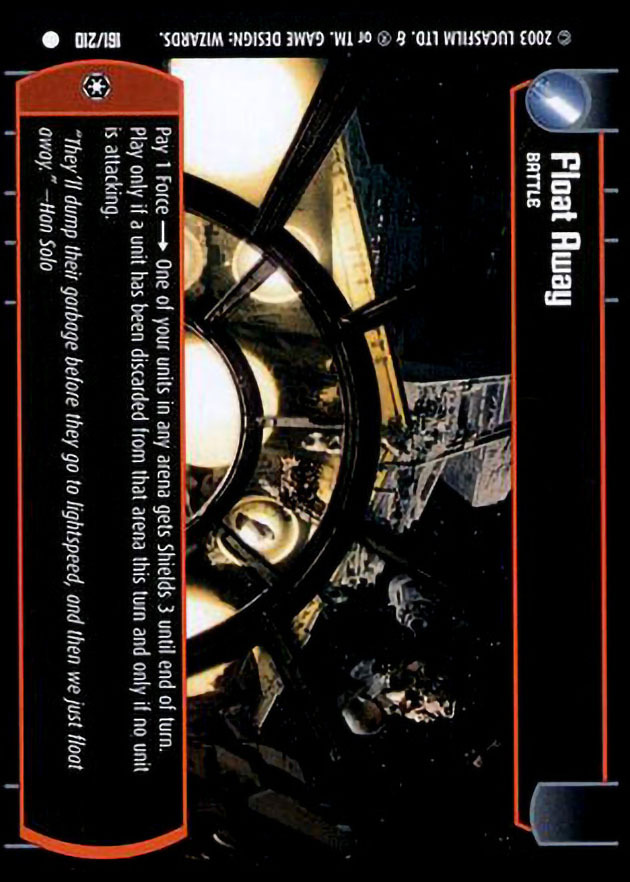 Float Away : A Battle type card for Star Wars Trading Card Game (SWTCG)