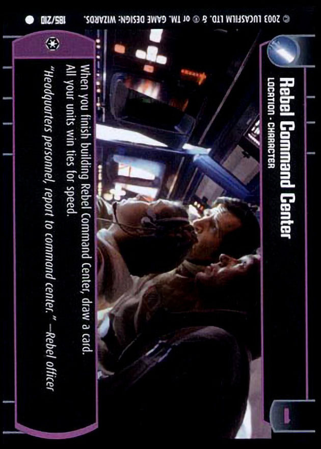 Rebel Command Center : A Location type card for Star Wars Trading Card Game (SWTCG)