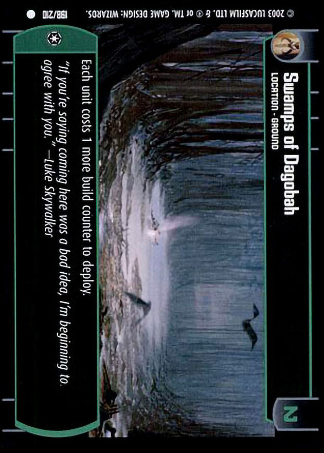 Swamps of Dagobah : A Location type card for Star Wars Trading Card Game (SWTCG)
