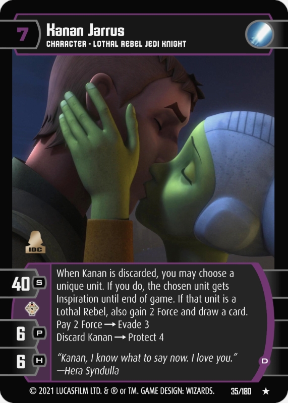 Kanan Jarrus (D) Card - Star Wars Trading Card Game