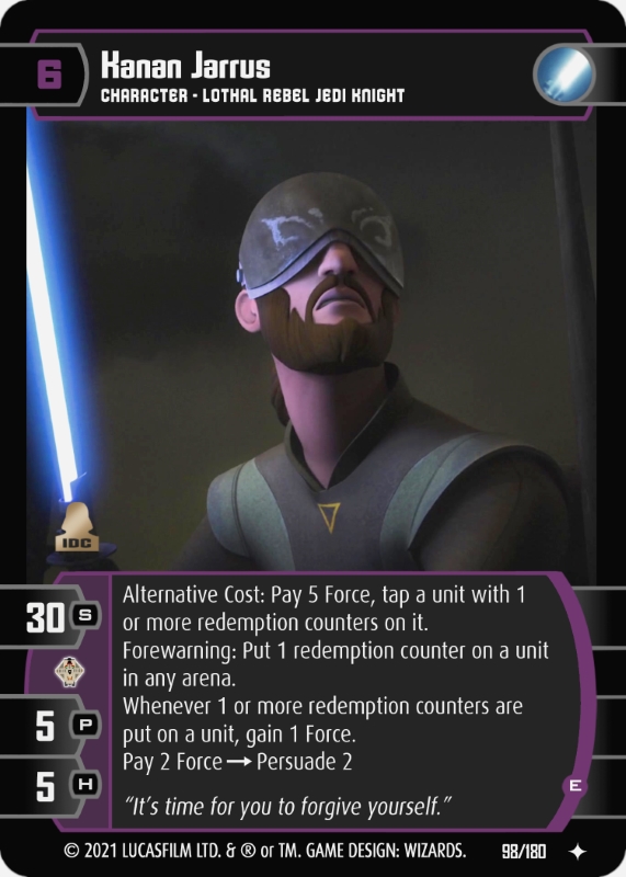 Kanan Jarrus (E) Card - Star Wars Trading Card Game