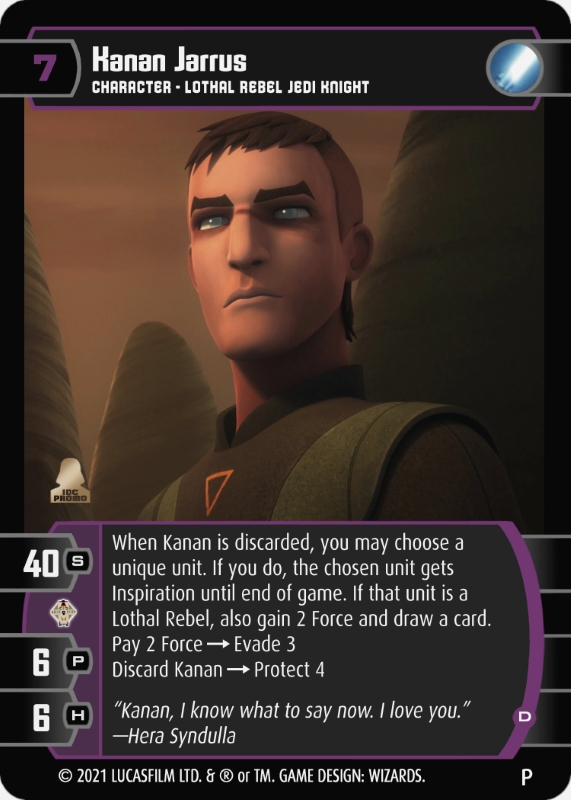 Kanan Jarrus (E) Card - Star Wars Trading Card Game