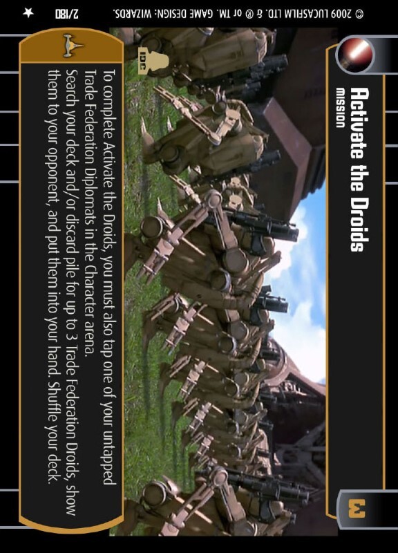 Activate the Droids : A Mission type card for Star Wars Trading Card Game (SWTCG)