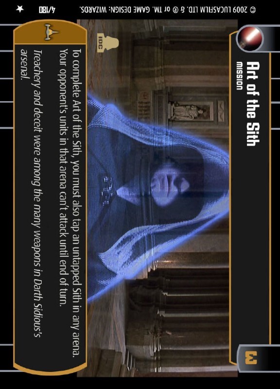 Art of the Sith : A Mission type card for Star Wars Trading Card Game (SWTCG)