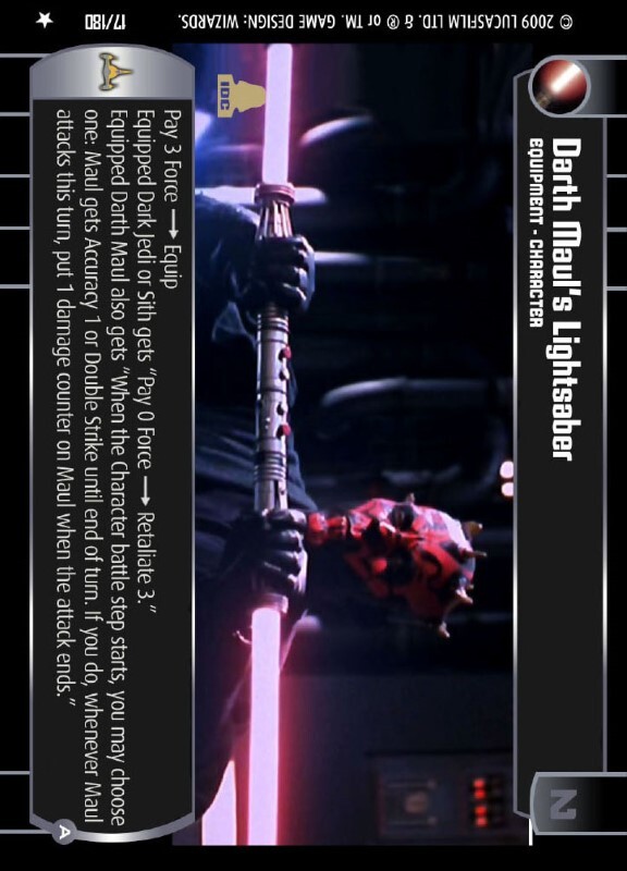Darth Maul's Lightsaber (A) : A Equipment type card for Star Wars Trading Card Game (SWTCG)