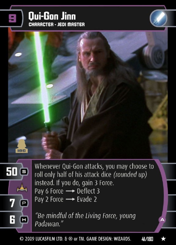 Qui-Gon Jinn - Jedi Master - Base Series 1, Star Wars: Card Trader Wiki