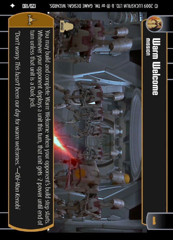 Warm Welcome : A Mission type card for Star Wars Trading Card Game (SWTCG)