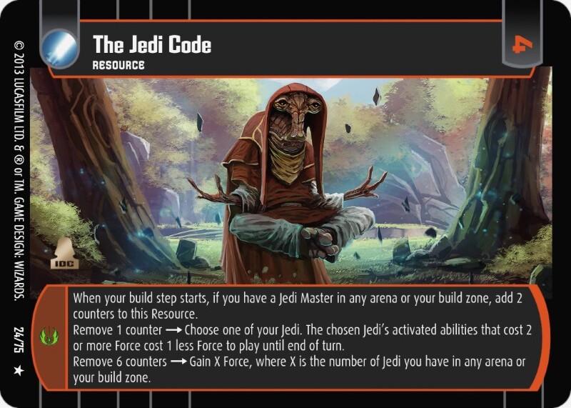 The Jedi Code Card - Star Wars Trading Card Game