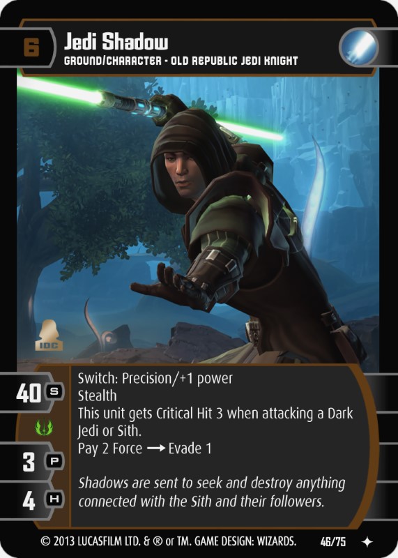 Jedi Shadow Card - Star Wars Trading Card Game