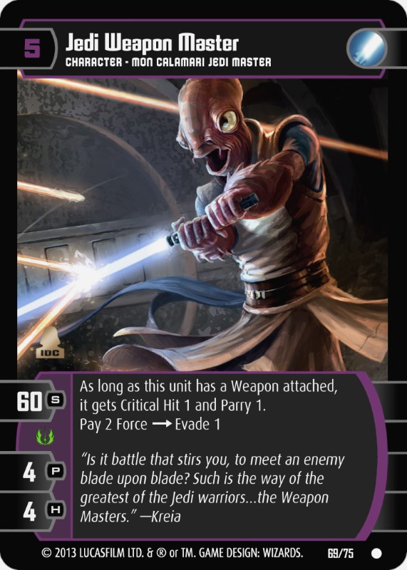 Jedi Weapon Master Card - Star Wars Trading Card Game