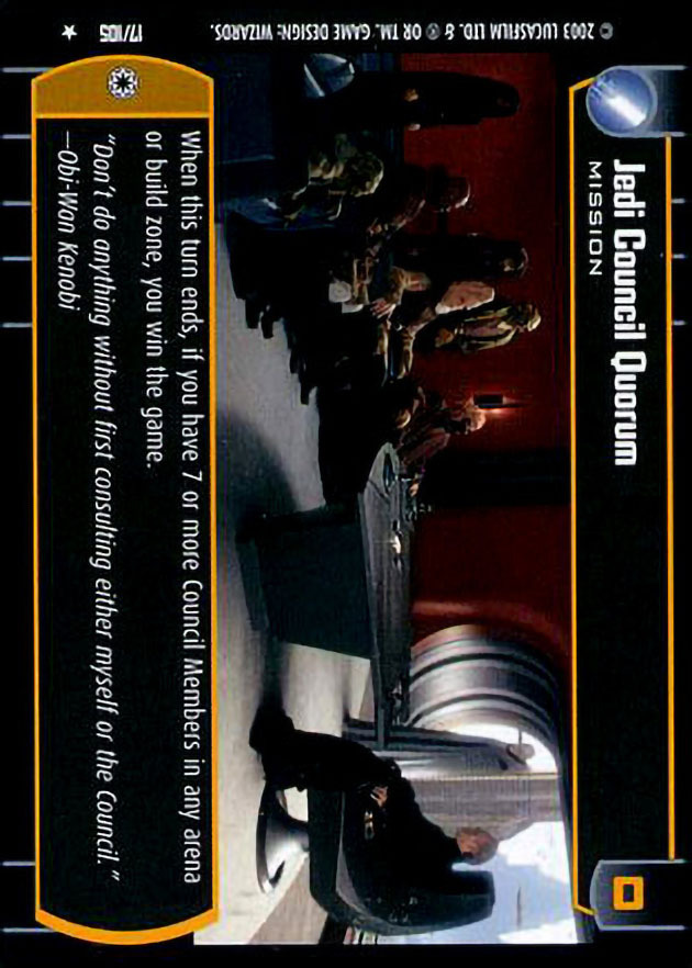 Jedi Council Quorum : A Mission type card for Star Wars Trading Card Game (SWTCG)