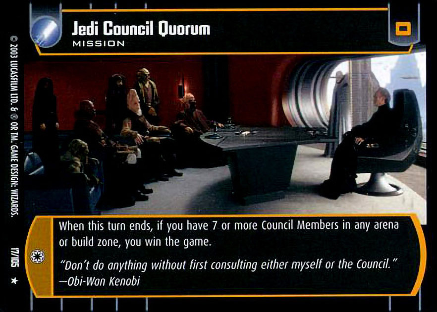 Jedi Guardians Jedi Council Quorum 17/105 NM/Mint Star Wars TCG 