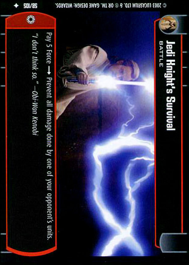 Jedi Knight's Survival : A Battle type card for Star Wars Trading Card Game (SWTCG)