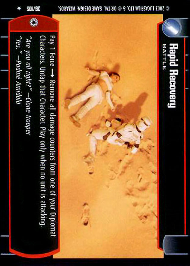 Rapid Recovery : A Battle type card for Star Wars Trading Card Game (SWTCG)