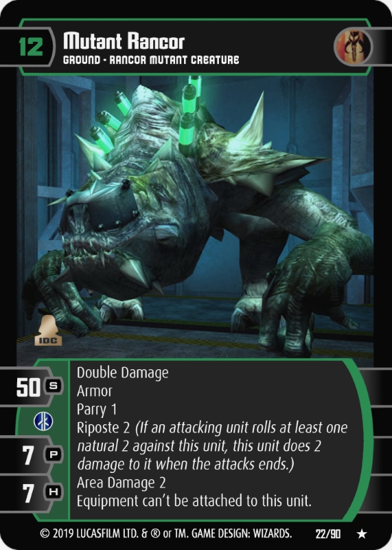 Mutant Rancor Card - Star Wars Trading Card Game