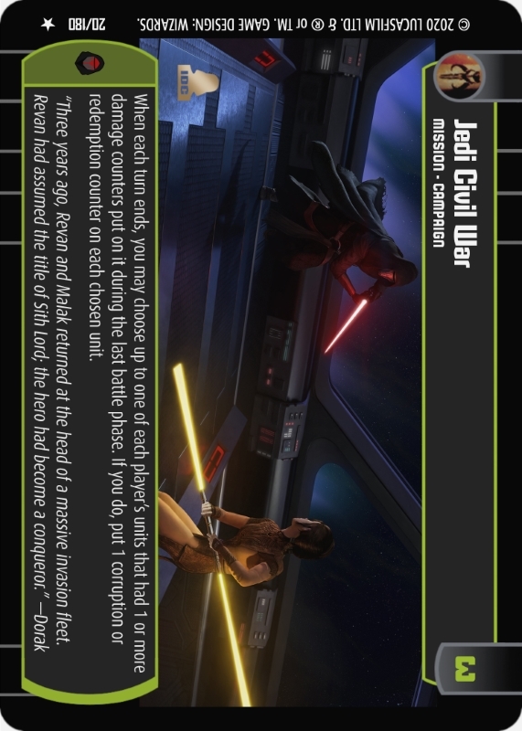 Jedi Civil War : A Mission type card for Star Wars Trading Card Game (SWTCG)