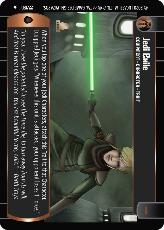 Jedi Exile : A Equipment type card for Star Wars Trading Card Game (SWTCG)
